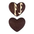 Cuentas de silicona marrón con forma de corazón de café para joyas DIY, vista frontal - Café Con Forma De Corazón En 3d
