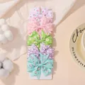 Ensemble de 5 nœuds papillon imprimés fleurs et marguerites pour petites filles - Ensemble Couleurs Mixtes E (FJ039-5E)