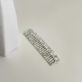 Elegant white marble acetate mini comb with anti-static wide teeth for hair styling - White Texture