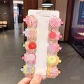 Lot de 10 jolies barrettes à cheveux motifs fruits et bonbons pour petites filles - Style C