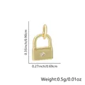 Small 18k gold plated lock pendant with crystal detail, 0.9cm height, lightweight 0.5g. - 21