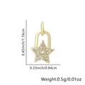 Elegant gold-plated star charm pendant with sparkling stones, measuring 0.45x0.33 inches - 18