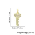 Gold-plated key pendant with shimmering cubic zirconia stones for stylish jewelry DIY - 17