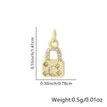 Detailed 18k gold plated padlock pendant with sparkling moon and star micro zircon - 20