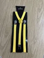 Bright yellow Y-back elastic suspenders for boys with durable metal clips - 23 Yellow