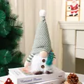Handmade glowing Christmas gnome plush doll with grey knitted hat holding mini tree - Light-up Pine Tree Plush Toy
