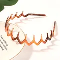 Cerchietto a zigzag ondulato color ambra per lo styling dei capelli e fissare la frangia - Fascia Per Capelli Triangolare - Ambra