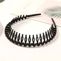 Cerchietto a zig-zag nero opaco professionale con dentini per lo styling sicuro dei capelli - Fascia Per Capelli Ondulata Opaca - Nera