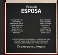 Elegante schwarze Schmuckschatulle mit spanischer Grußkarte für die Ehefrau - Holzkiste + Spanische Grußkarte / 8.5*8.5*3cm