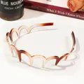 Elegante cerchietto a denti ondulati con sfumatura marrone per styling dei capelli - Fascia Per Capelli Di Alta Qualità Con Onde Ampie - Ambra Caffè