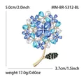 Elegant blue hydrangea brooch with sparkling crystal flower petals for women jewelry - Blue