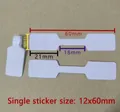 Weiße selbstklebende Schmuck-Preisschilder für Ringe mit detaillierten 12x60mm Angaben - Weiß Quadratisch (002) / 100 Stück/Packung (12x60mm)