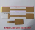 Kraft paper jewelry ring price tag stickers for jewelry stores, 16x101mm size variant - Kraft Square (005)