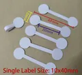 White dumbbell-shaped jewelry price tags and ring labels for sizing 10x40mm - White Round (006)