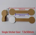 Self-adhesive dumbbell-shaped kraft paper ring price tags for jewelry, size 13x50mm - Kraft Round (008)