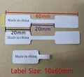 Dumbbell-shaped white jewelry price tags 10x60mm self-adhesive labels for rings and necklace - White Square (011)