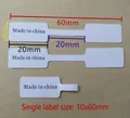 White barbell-shaped self-adhesive jewelry price tags for rings, measuring 10x60mm - White Square (017)