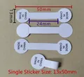 White self-adhesive jewelry price tags for rings and bracelets in 13x50mm size - White Round (016)