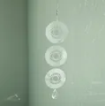 3D ανοξείδωτο διακοσμητικό ανέμου με σχέδιο μάτι και κρεμαστή κρυστάλλινη σταγόνα - Στυλ C Μάτια Αγγέλου / Μήκος 45cm