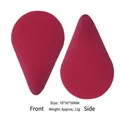 Rose red professional slanted makeup blender sponge showing both front and side views - (minor Flaws In Overstock) Large Double-ended Fan-shaped Beauty Blender In Deep Rose Red Unpackaged.
