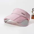 Outdoor sun visor hat with retractable brim in light pink for women sport - Adjustable / Pink