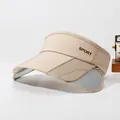 Beige Damen Sport-Sonnenblende mit ausziehbarem grauem Rand und atmungsaktivem Mesh - Verstellbar / Beige