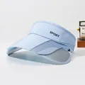 Light blue sun visor with retractable brim for outdoor sports and sun protection - Adjustable / Sky Blue