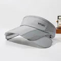 Graue Sport-Sonnenblende mit ausziehbarer Krempe für Damen-Sonnenschutz im Freien - Verstellbar / Grau