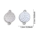 Volleyball enamel alloy connector charm for DIY jewelry making with dimensions. - A8-500/21*15mm/0.87g (lightweight)