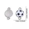Soccer ball enamel charm with double loops for DIY jewelry making - A8-501/22*14mm/0.81g (lightweight)