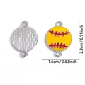 Double-sided yellow enamel softball sport pendant charm with dimensions for DIY jewelry - A8-502/23*16mm/1g (lightweight)