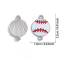 Baseball enamel double loop connector charm for DIY jewelry making - A8-503/23*16mm/1g (lightweight)