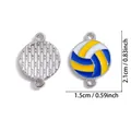 Volleyball theme alloy enamel double-loop charm pendant for DIY jewelry making projects - A8-50421*15/mm/0.83g (lightweight)
