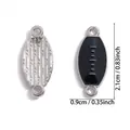 Black enamel football charm connector with silver accents, 2.1cm length - A8-506/21*9mm/0.57g (lightweight)