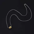 Collier homme vintage avec pendentif rotatif mantra sur chaîne serpent argentée. - L056-c (collier Mantra À Six Syllabes) 50 Cm Plaqué Or