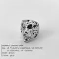 Anello testa di tigre in acciaio inossidabile argento vintage da uomo con larghezza 21 mm - US7 (54mm) / 10 Pezzi/Confezione / Argento