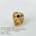 Anello da uomo a testa di tigre in acciaio inossidabile con placcatura in oro 18K - US7 (54mm) / 10 Pezzi/Confezione / Oro