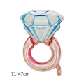 Large rose gold diamond ring aluminum foil balloon for wedding and engagement party decor - Diamond Ring Shape / 5 Pieces / Rose Gold