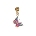 Vibrant colorful enamel butterfly charm with Greek key bead for DIY ethnic style jewelry - Three-color Enamel Retro Butterfly(23)