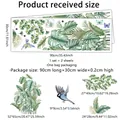 Detailed dimensions of creative tropical plant and bird wall stickers for decor - MS8706--30*90cm*2pcs