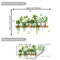 Dimensions for green potted plants wall stickers on a shelf with butterflies decoration - M13613--30*60cm