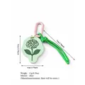 Grüner Hortensien-Blumen-Taschenanhänger mit pinkem Karabinerhaken - Grüne Blume