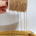 Durable gold plated metal flat bar and link chain on spool for DIY jewelry making accessories - 1 Meter/Pack / KC Gold