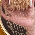 Gold plated metal fringe bar chain for DIY necklace and bracelet jewelry making components - 0.5 Meters/Pack / Hanging Stick Lace Tassel Chain / KC Gold