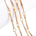 Premium gold-plated metal flat bar stick chain for DIY jewelry making and craft projects - 0.5 Meters/Pack / KC Gold