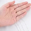 High-quality silver flat bar stick chain link for DIY necklace and bracelet crafting. - 0.5 Meters/Pack / Silver