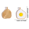 Cartoon poached egg enamel pendant charm for DIY jewelry making necklace and keychain - A9-302/23*18mm/1.78g