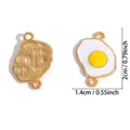 Cartoon fried egg enamel charm pendant with gold plating for DIY jewelry making - A9-303/20*14mm/1.44g