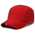 Minimalist red quick-dry breathable 5-panel baseball cap for outdoor sun protection - Red / Adjustable