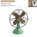 Ventilatore decorativo vintage in resina verde con finitura anticata per l'arredamento - Verde